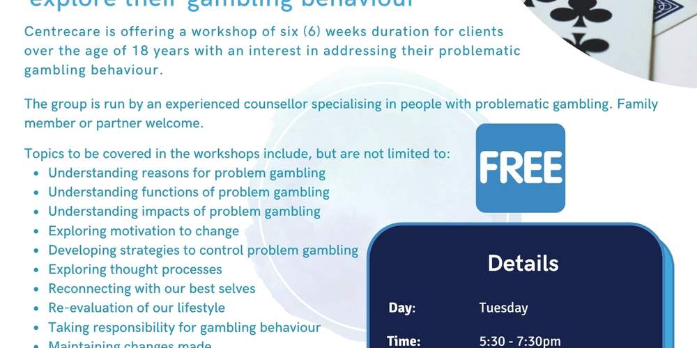 Centrecare Gambling Help Group flyer Oct 2024