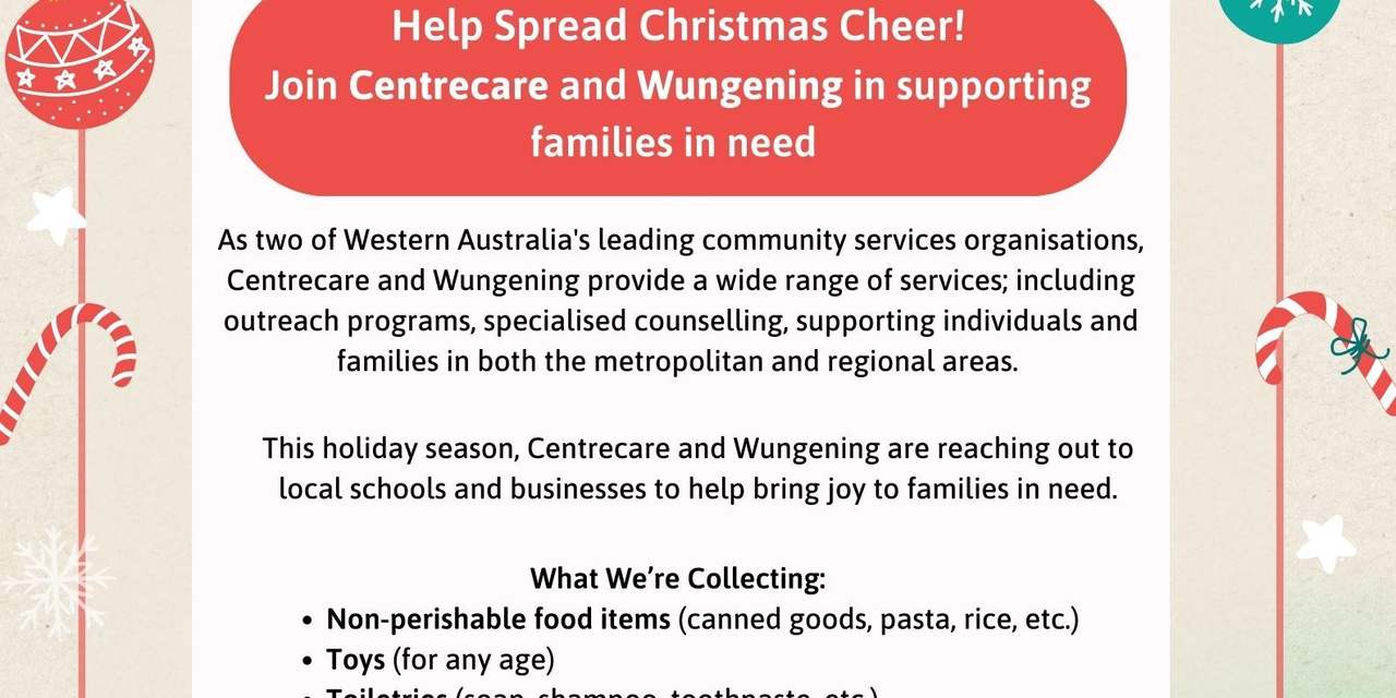 Centrecare Wungening Christmas Donations 2024 WEB